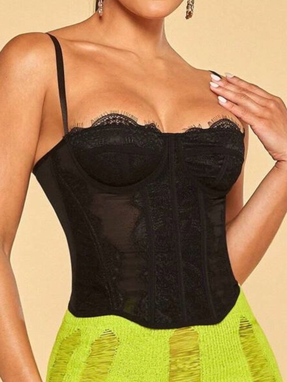Black Lace Corset Top